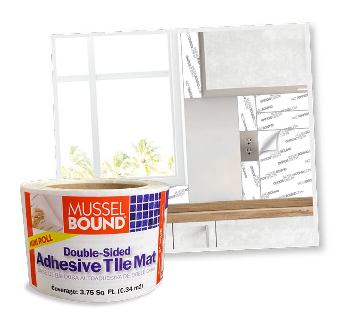 MusselBound Adhesive Tile Mat - double sided adhesive - Glass tile